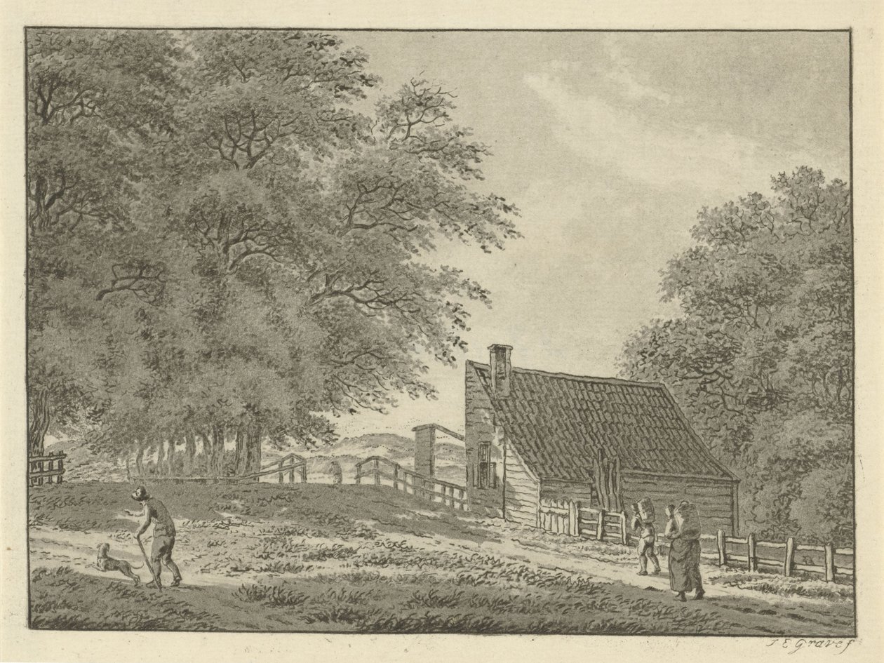 Paisaje cerca de Overveen con andadores de Jan Evert Grave