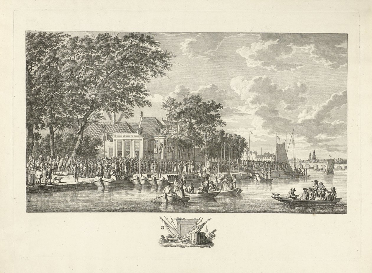 Éxodo de 600 ciudadanos armados de Ámsterdam a Utrecht, 17 de julio de 1787 de Jan Evert Grave
