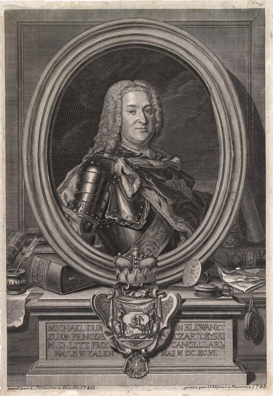 Retrato del Príncipe Michal Fryderyk Czartoryski 1696-1775, mediados del siglo XVIII de Jan Fryderyk Mylius