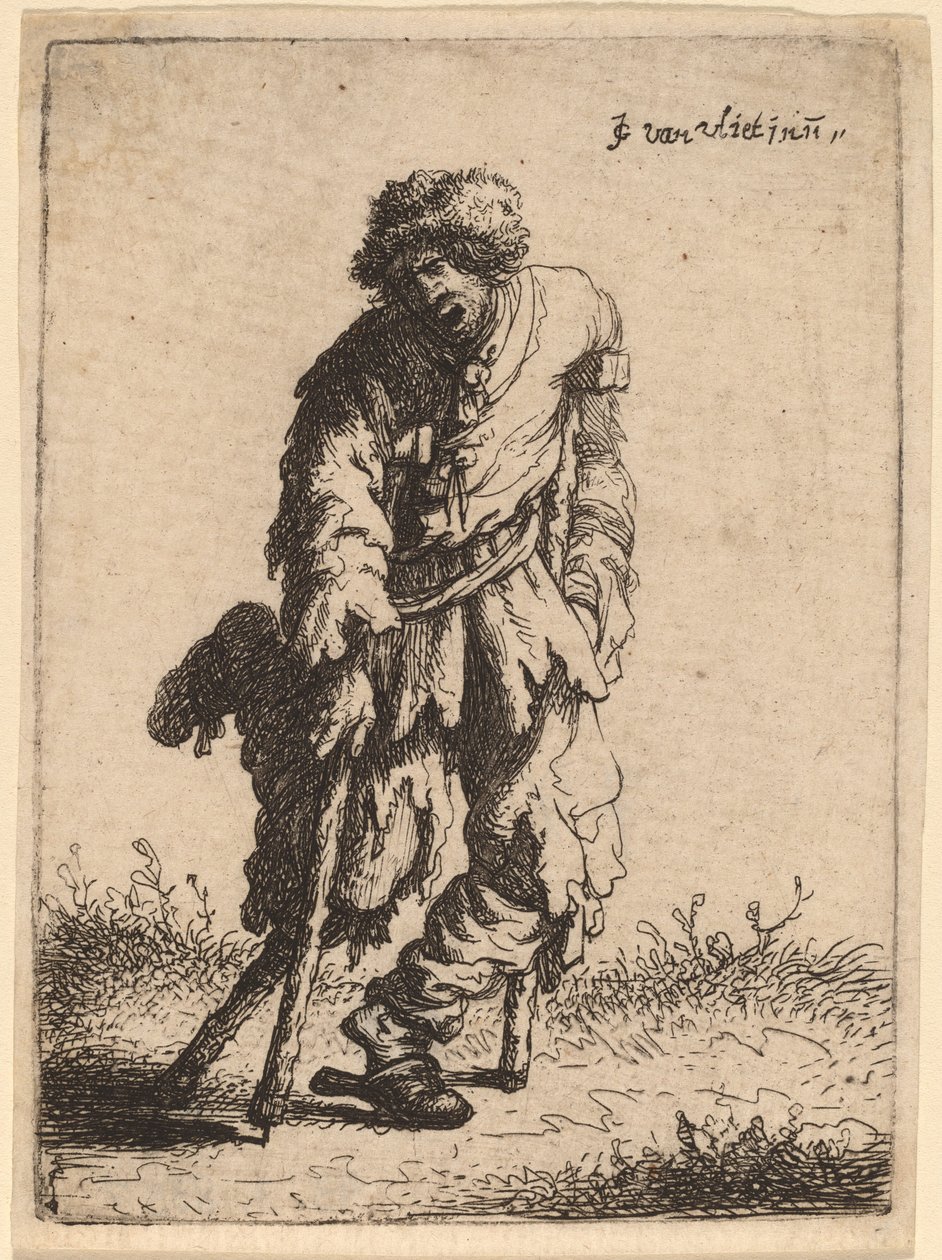 Mendigo con una pierna de madera, 1632 de Jan Georg van Vliet
