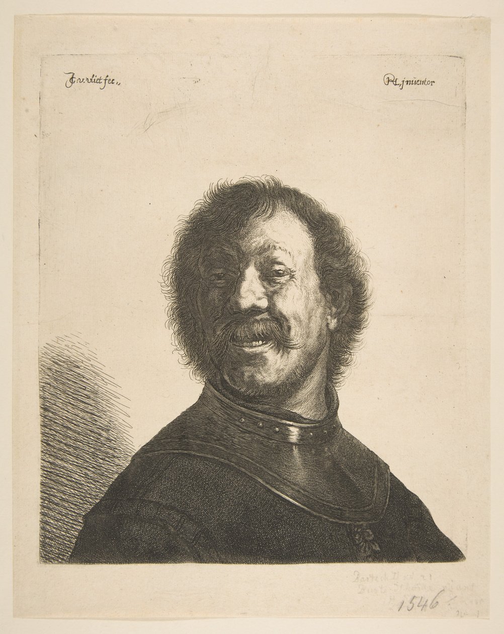 Hombre riendo con un gorjal, 1620-40 de Jan Georg van Vliet