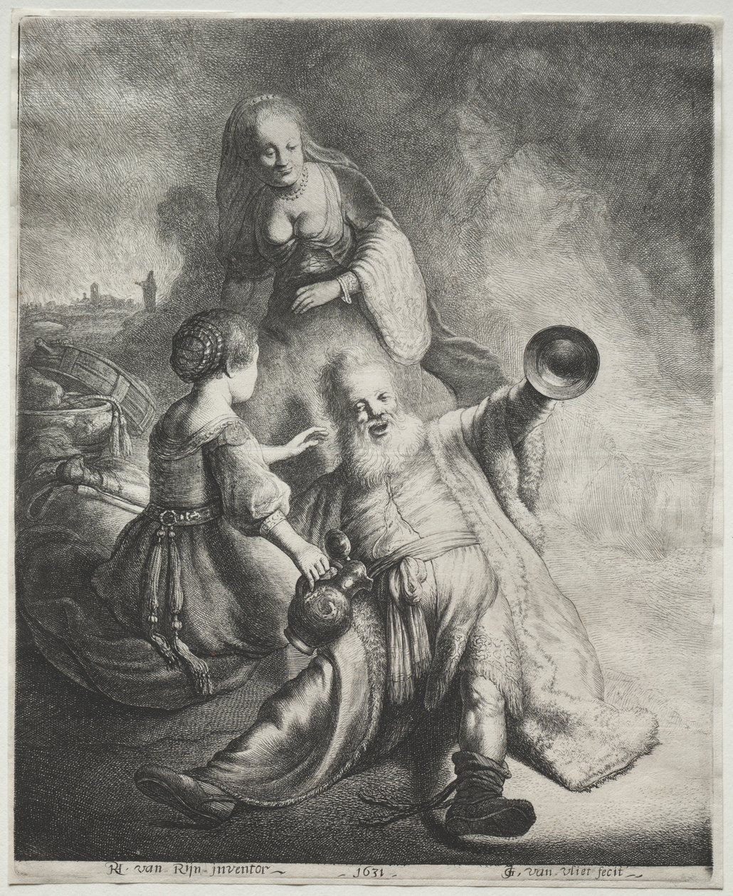 Lot y sus hijas, 1600s de Jan Georg van Vliet