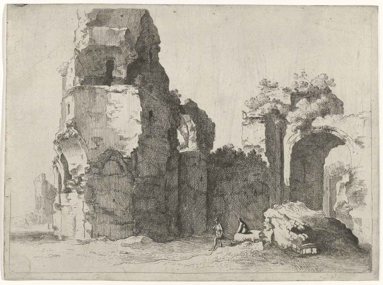 Ruinas romanas con dos figuras de Jan Gerritsz. van Bronckhorst