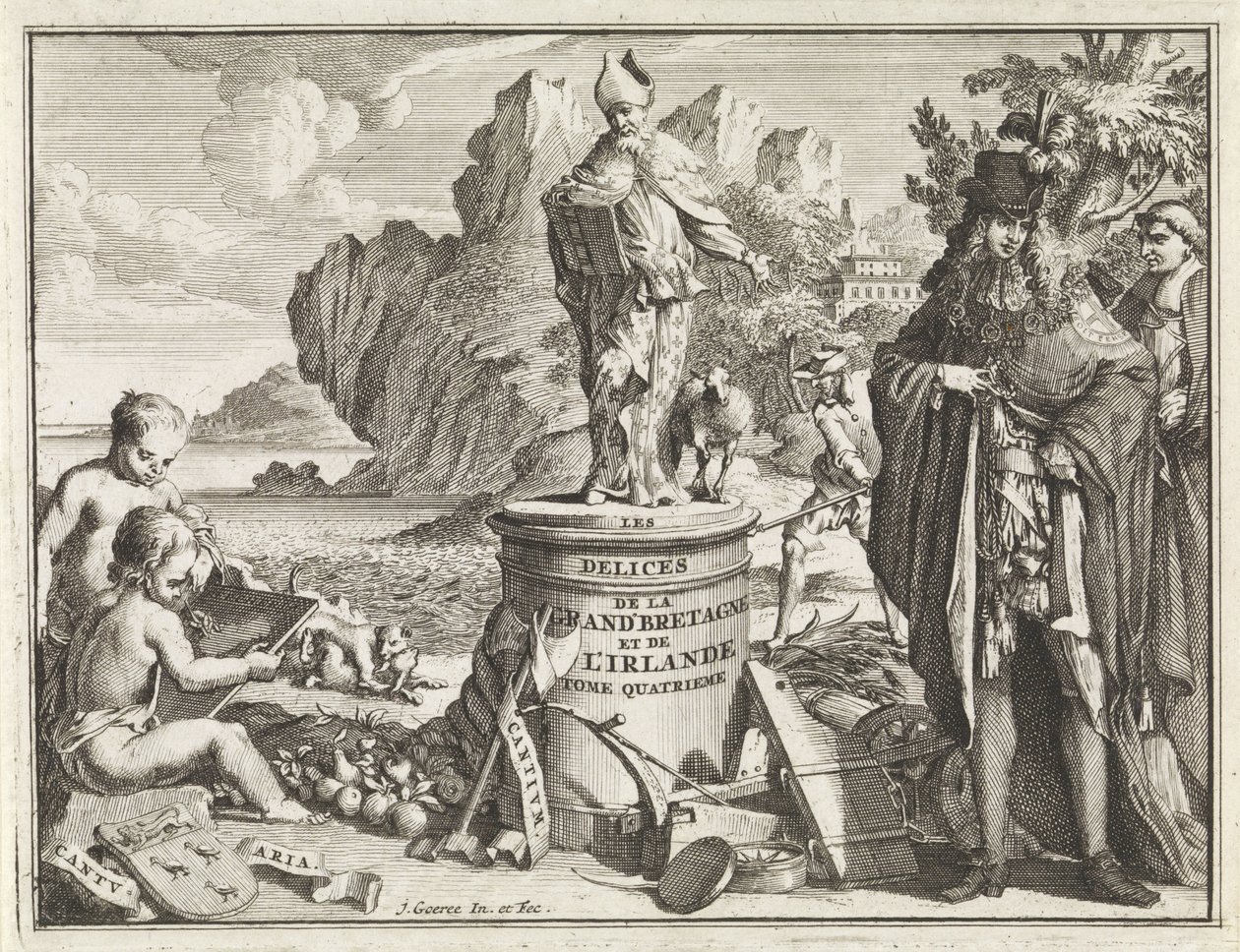 Voetstuk conoció a Heilige Thomas Becket Titelpagina voor J. Beeverell, Las delicias de Gran Bretaña e Irlanda, deel 4, 1707 Las delicias de Gran Bretaña e Irlanda (título sobre objeto) de Jan Goeree