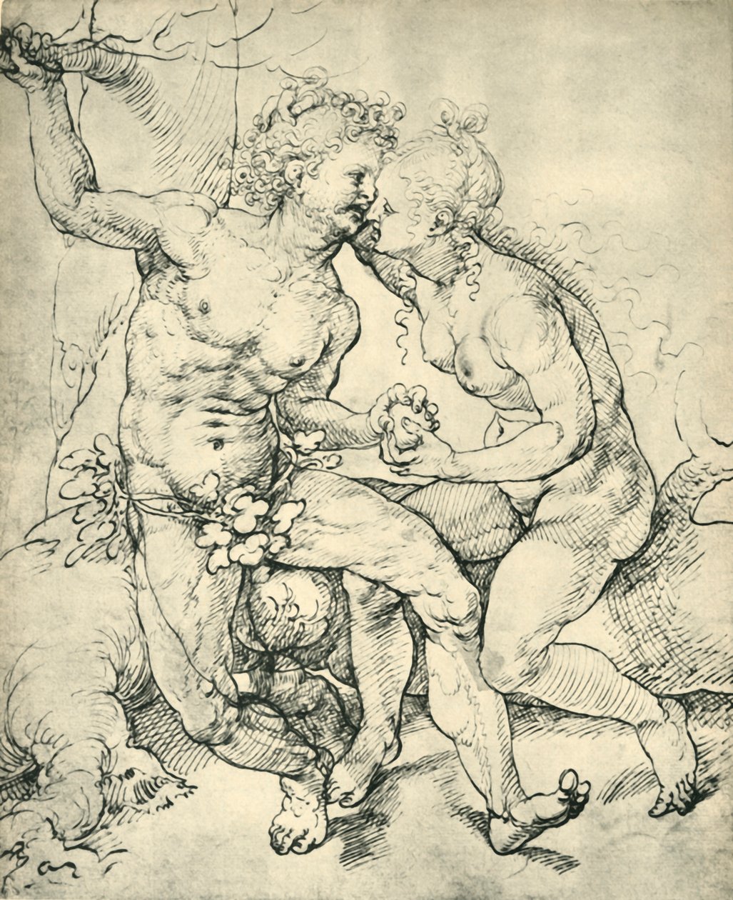 Adán y Eva, 1520-1525, 1943 de Jan Gossaert