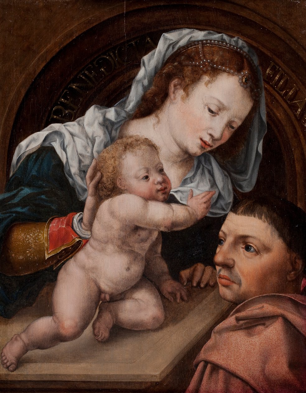 María con el Niño Jesús y el donante del cuadro de Jan Gossaert