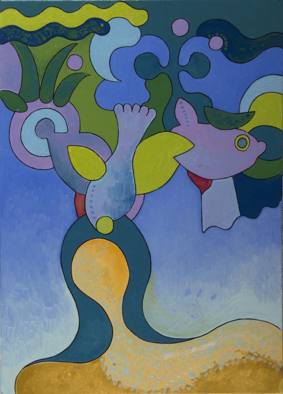 La sirenita en aguas contaminadas, 2007 (óleo sobre lienzo) de Jan Groneberg