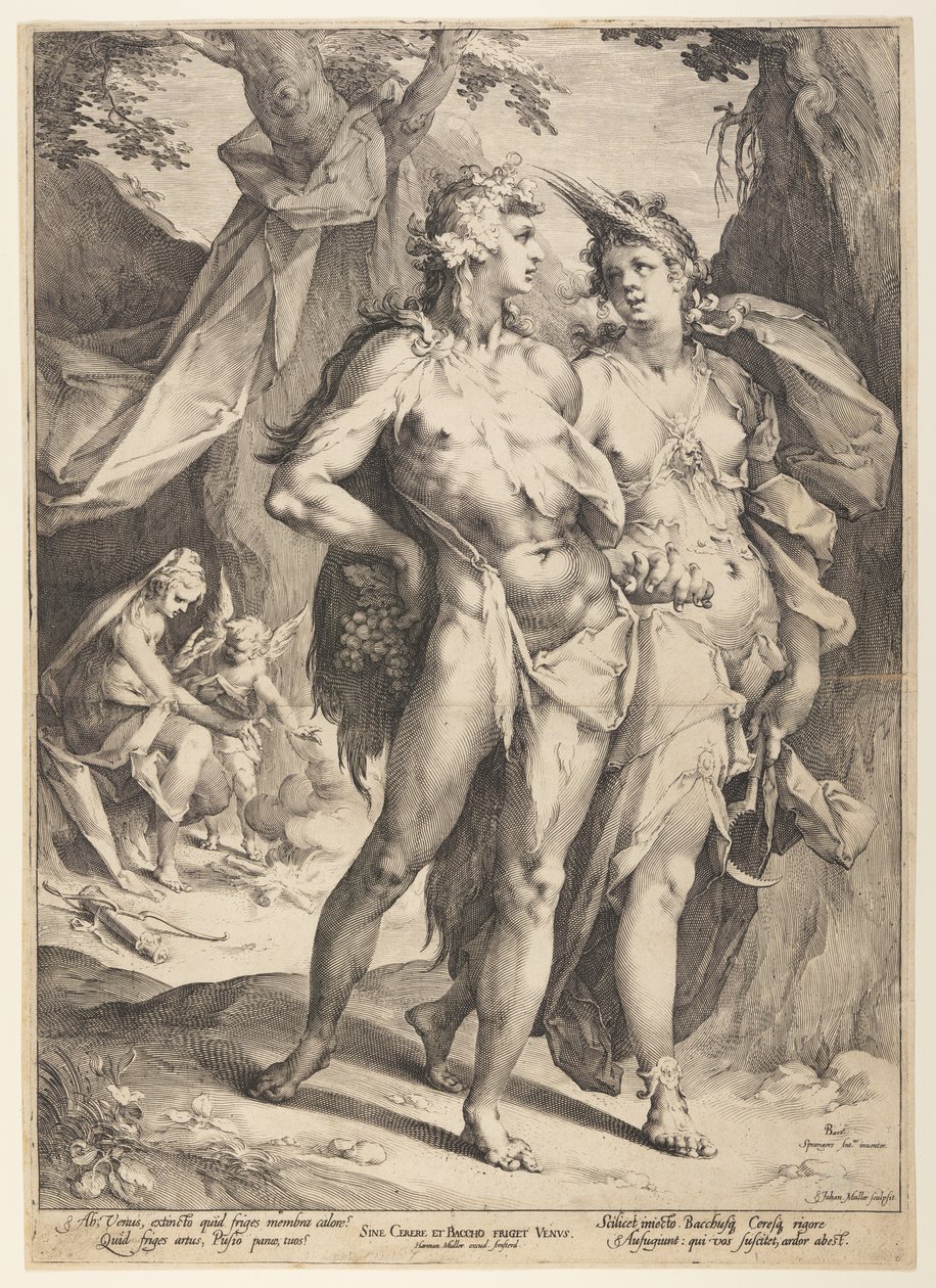 Baco y Ceres dejando a Venus (Sine Cerere et Baccho Friget Venus) de Jan Harmensz. Muller