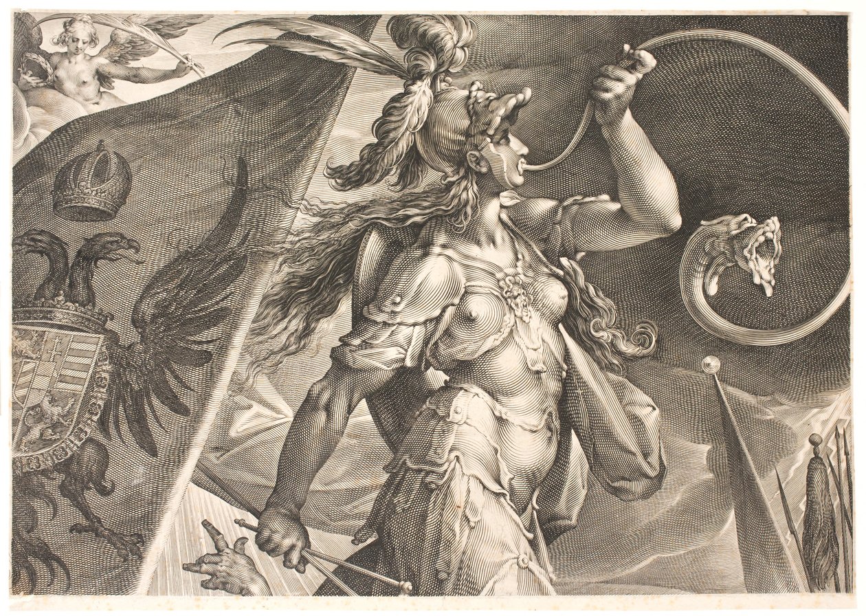 Bellona ayudando al ejército del emperador en una victoria sobre los turcos de Jan Harmensz. Muller