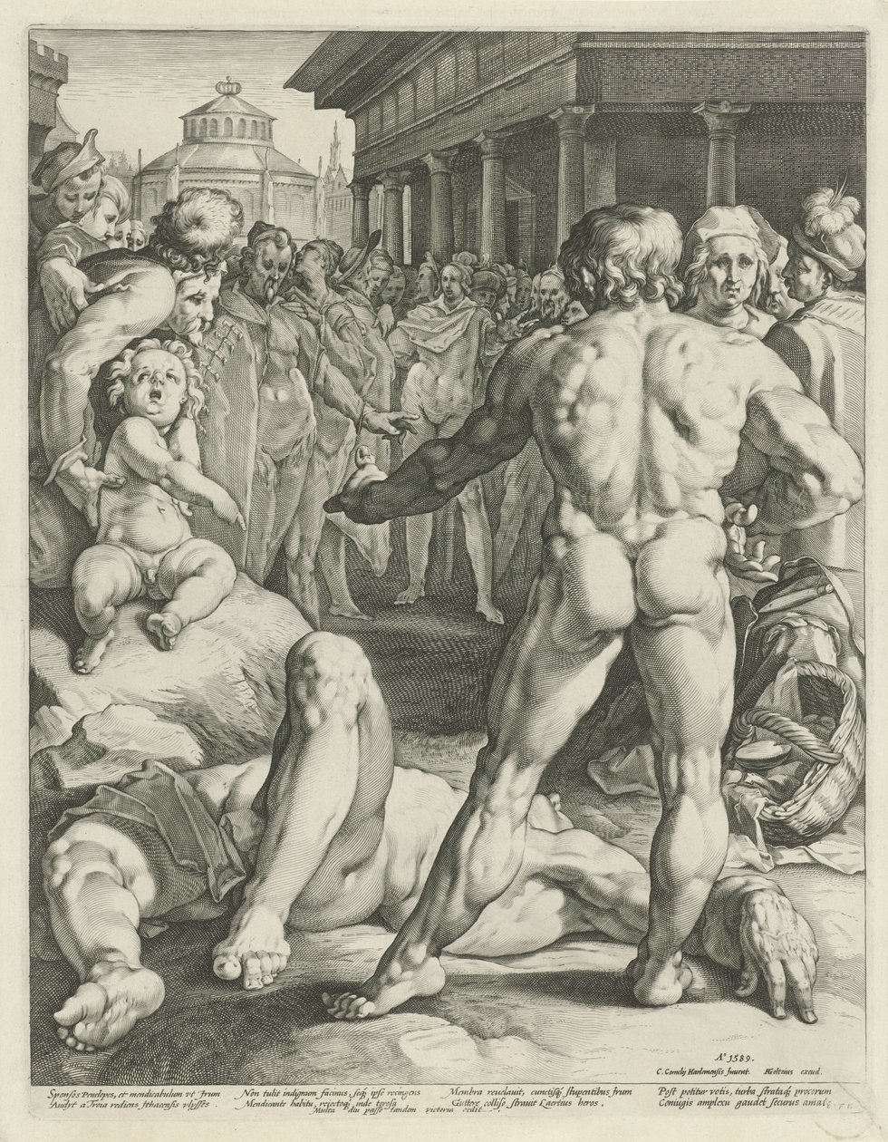 Batalla entre Odiseo e Irus de Jan Harmensz. Muller