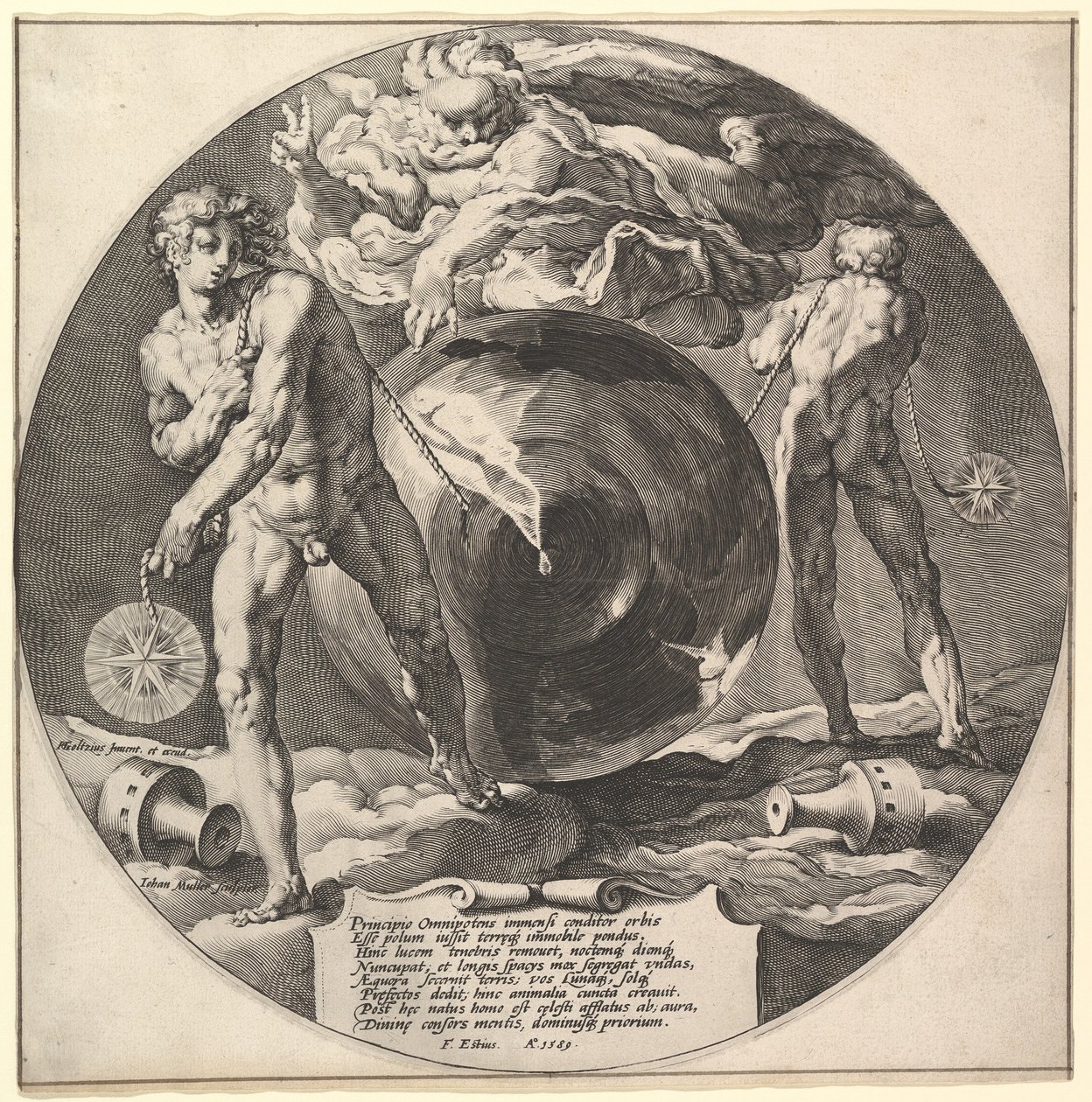 Dios creando el cielo y la tierra, de La creación del mundo de Jan Harmensz Muller