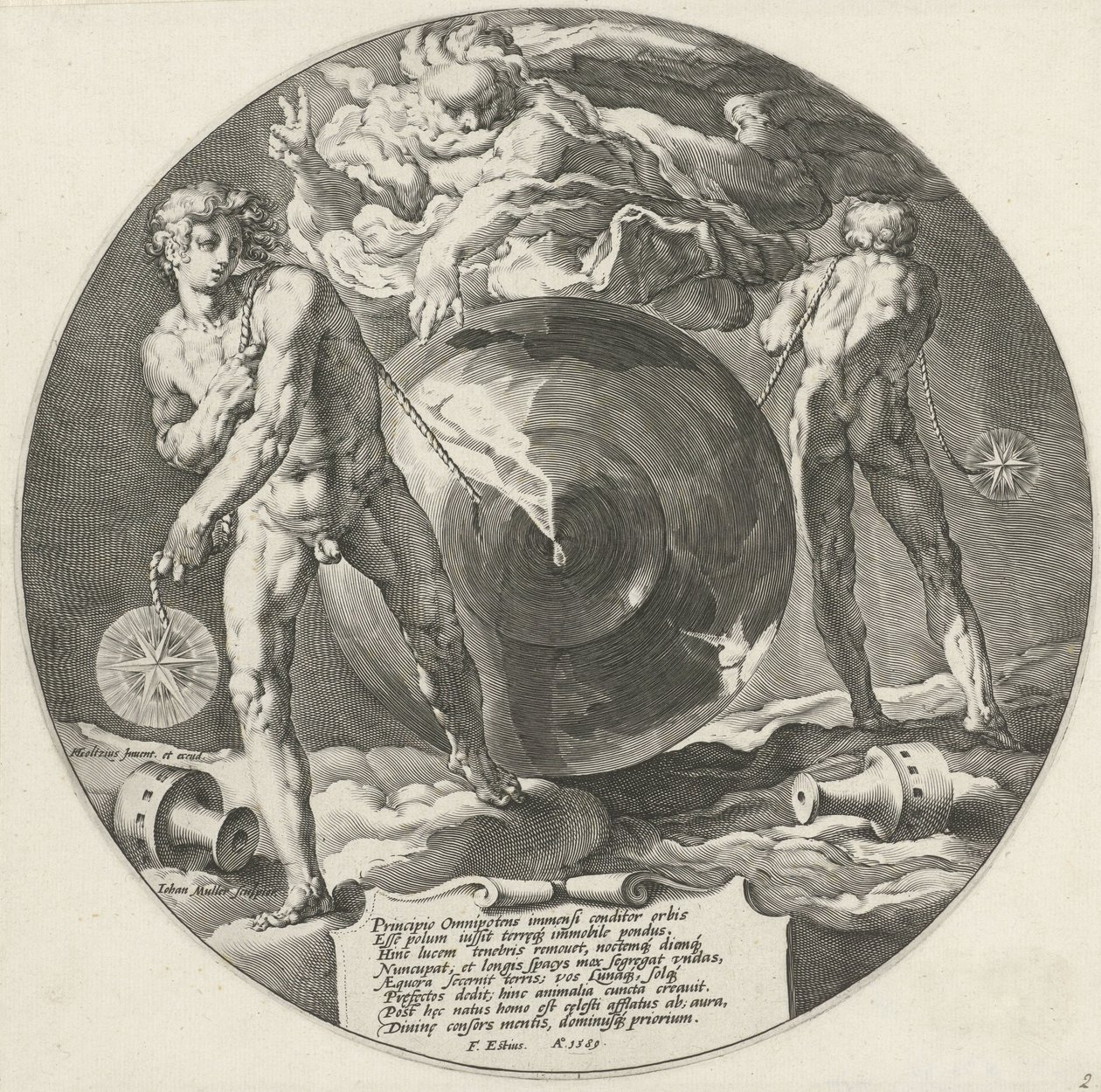 El Espíritu de Dios se cierne sobre el agua Creación del mundo (título de la serie) de Jan Harmensz. Muller