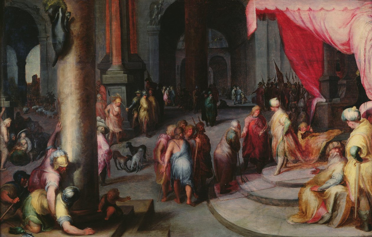 José Presenta a su Padre y Hermanos al Faraón, c.1590 de Jan Harmensz Muller