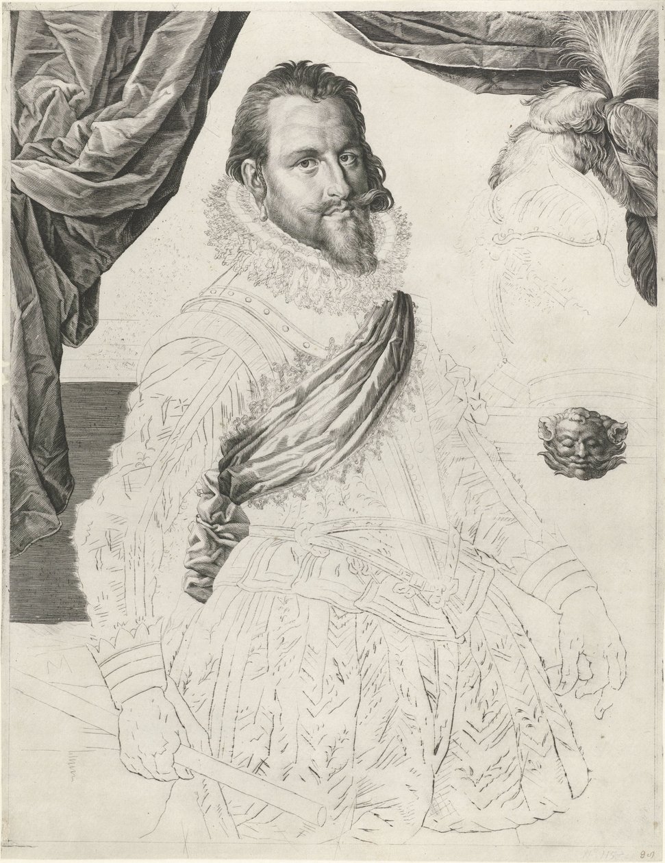 Retrato del rey Christian IV de Dinamarca y Noruega de Jan Harmensz. Muller