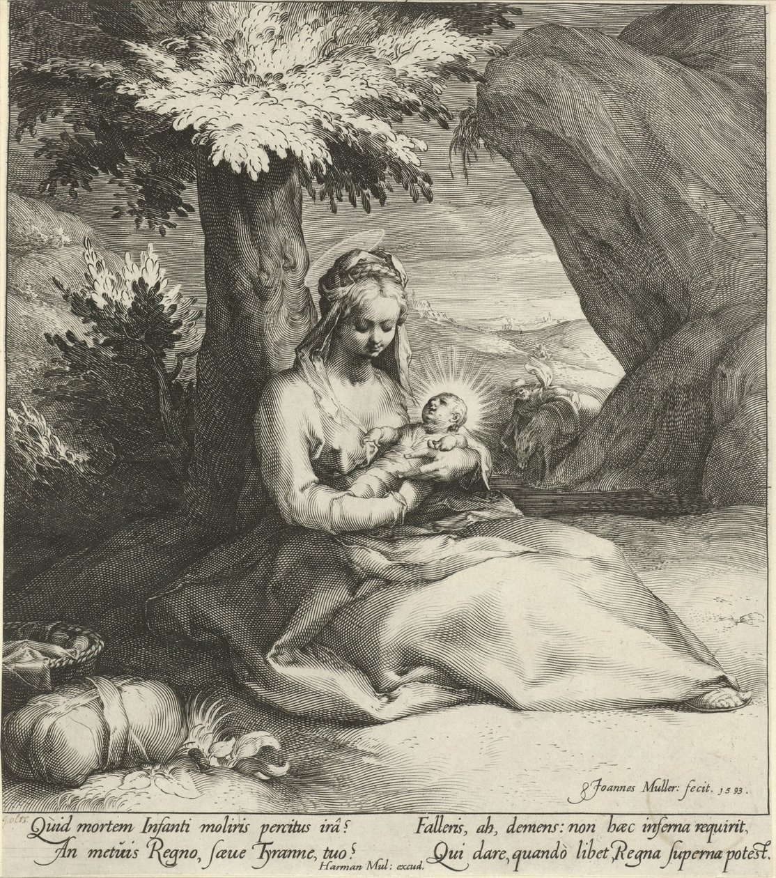 Descanso en la Huida a Egipto de Jan Harmensz. Muller