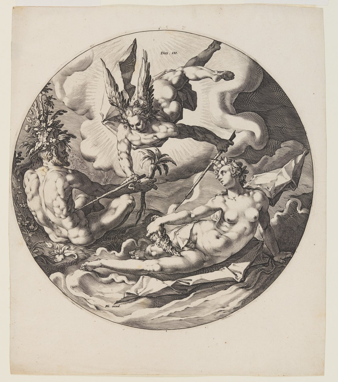 El Tercer Día, lámina 4, de La Creación del Mundo de Jan Harmensz. Muller