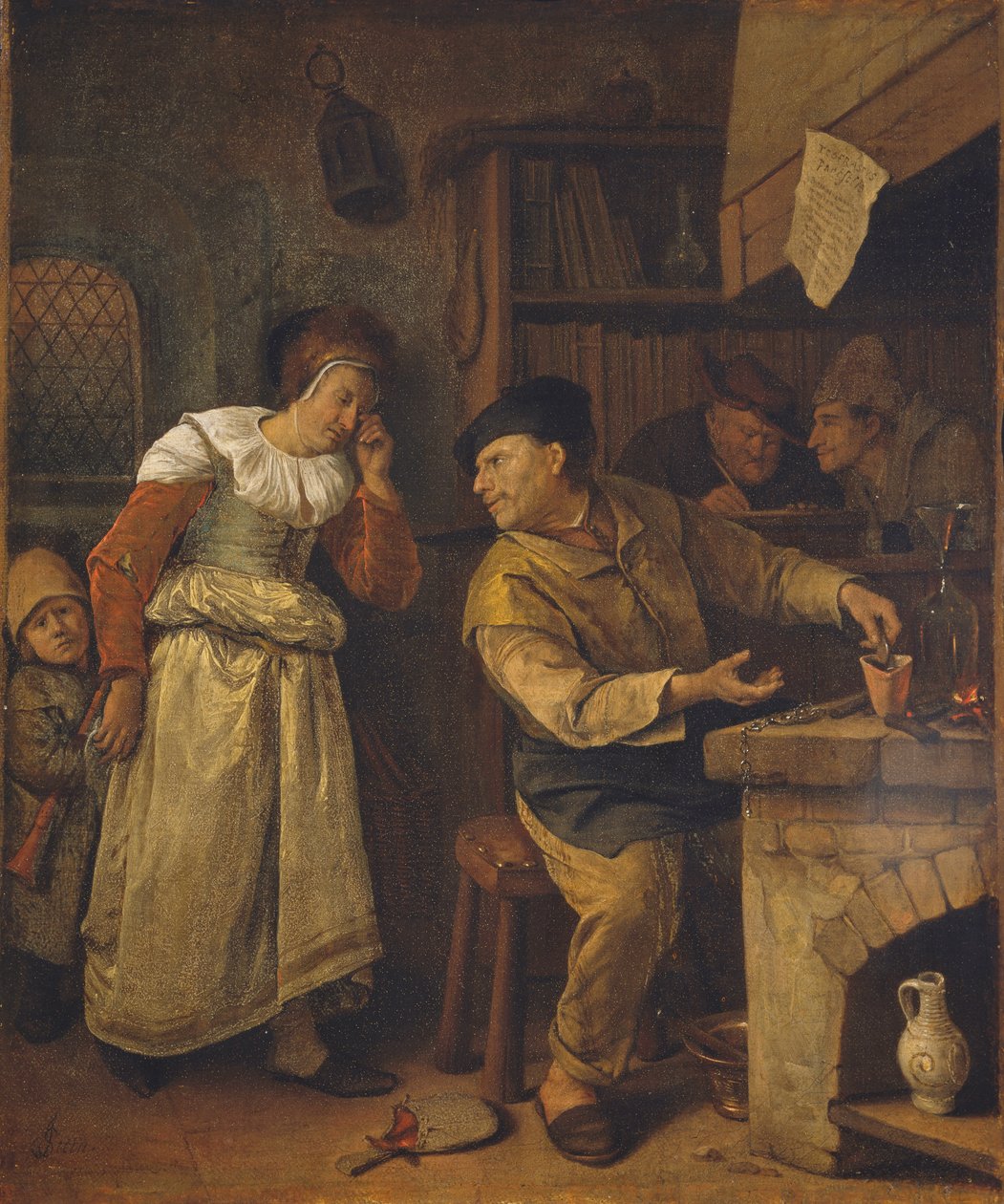 Un orfebre fundiendo las joyas de una mujer en presencia de un notario: El alquimista, c. 1668-70 (óleo sobre lienzo) de Jan Havicksz. Steen