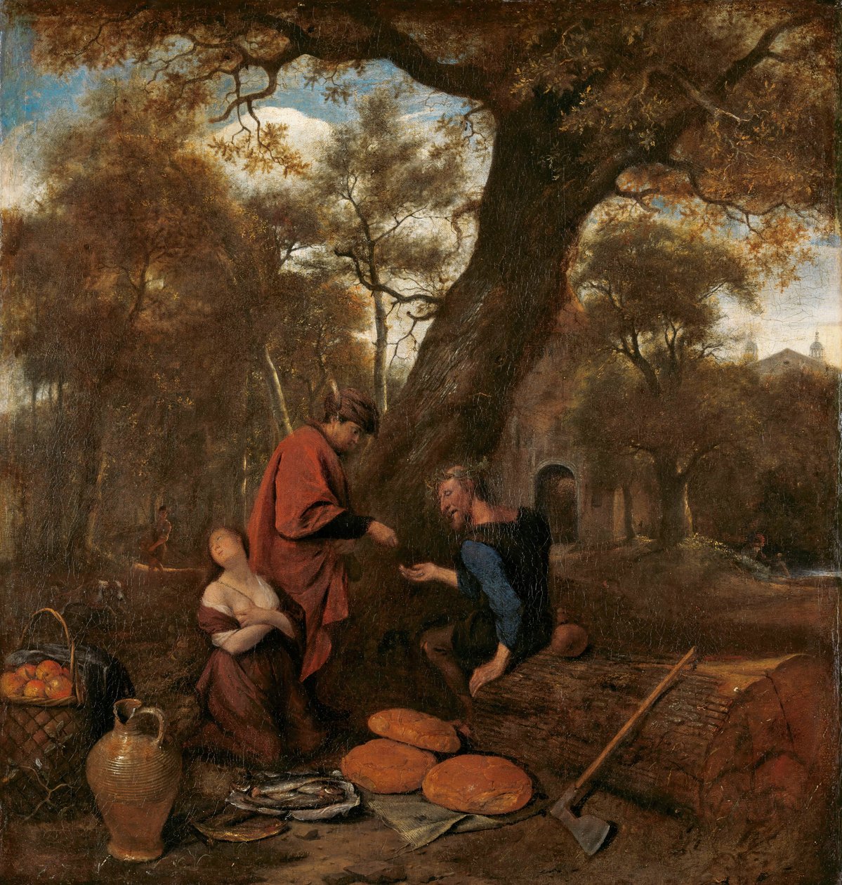 Erisictón vende a su hija Mestra de Jan Havicksz. Steen