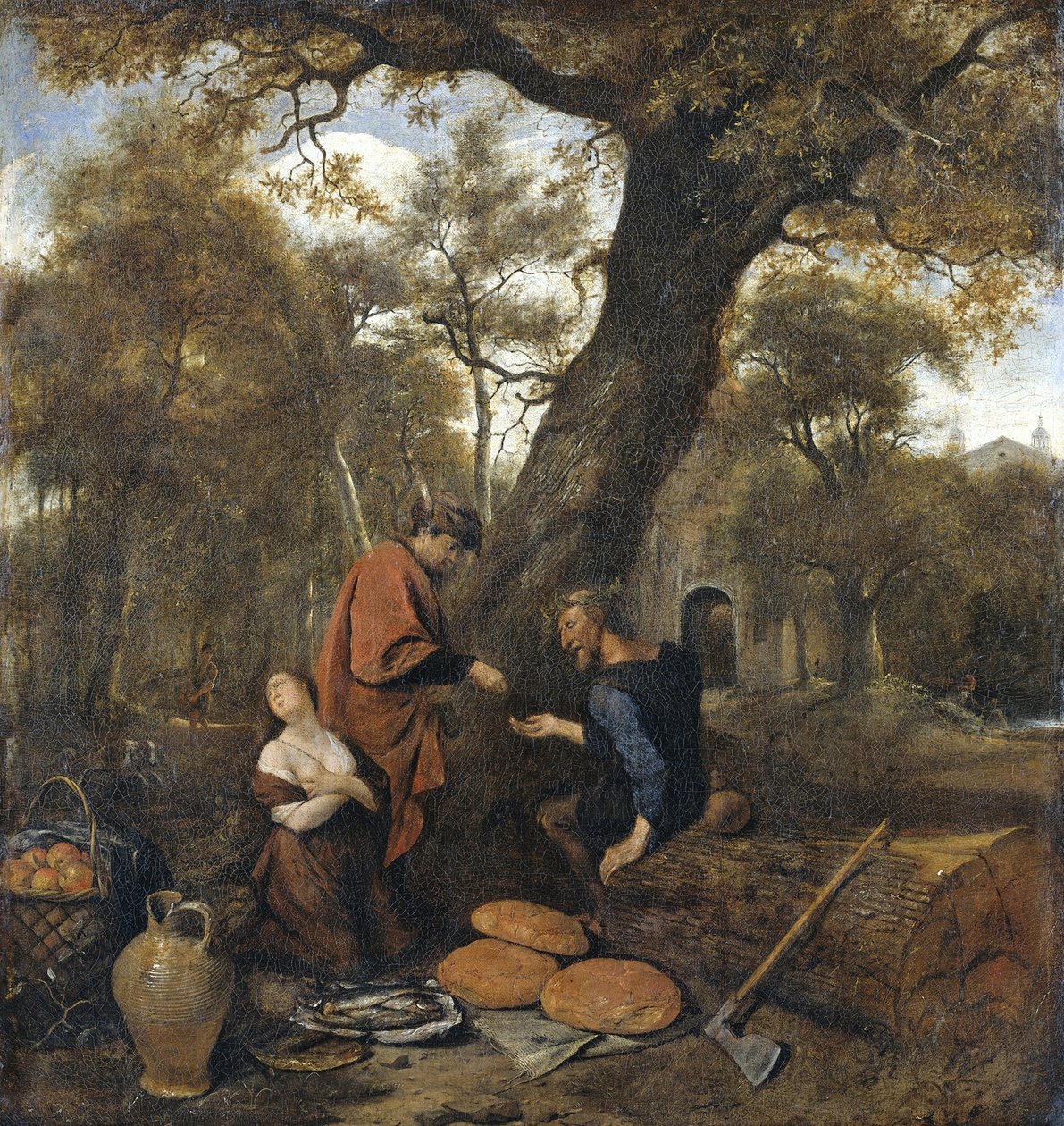 Erisictón vende a su hija Mestra, 1660 de Jan Havickszoon Steen