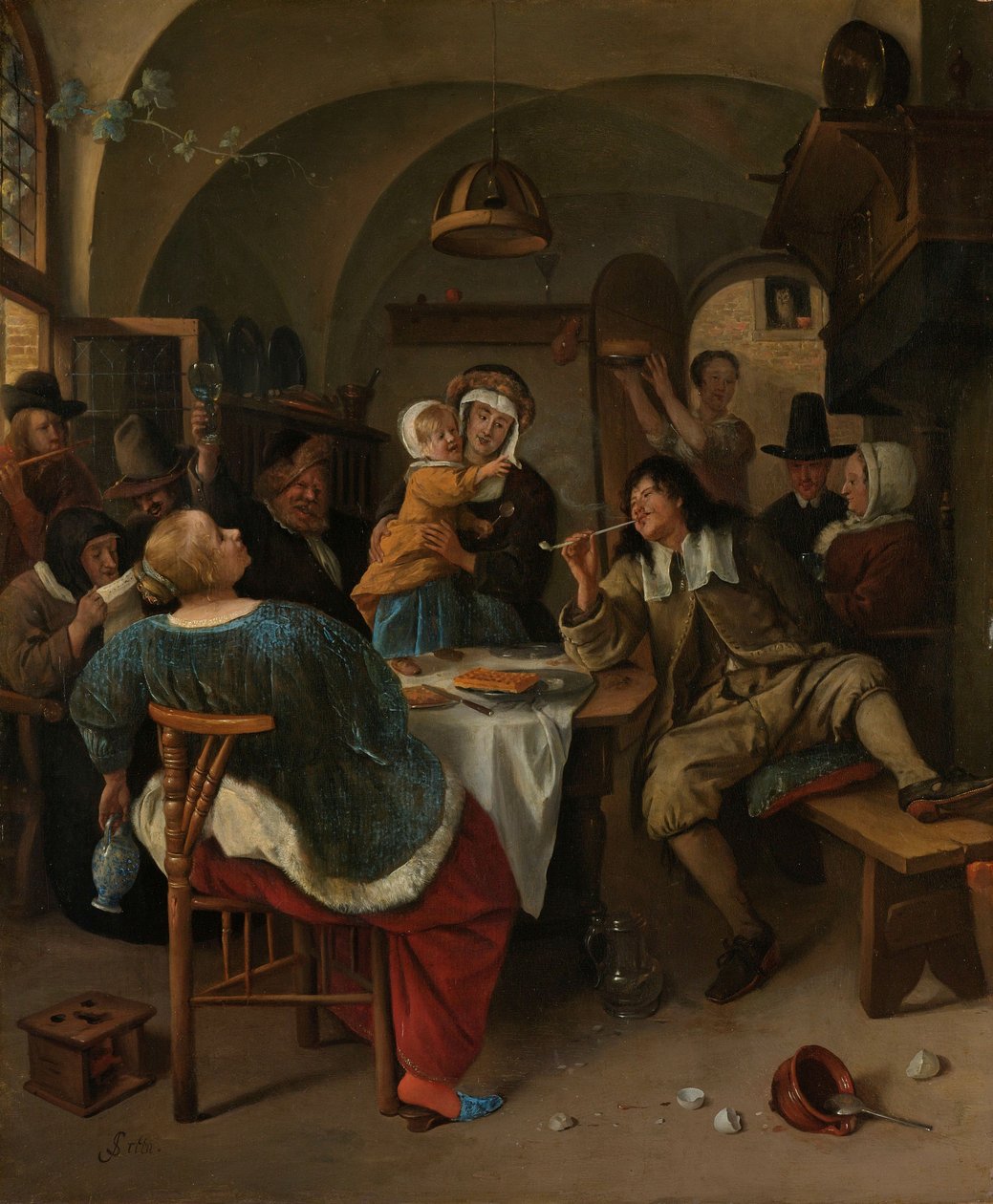 Escena familiar de Jan Havickszoon Steen