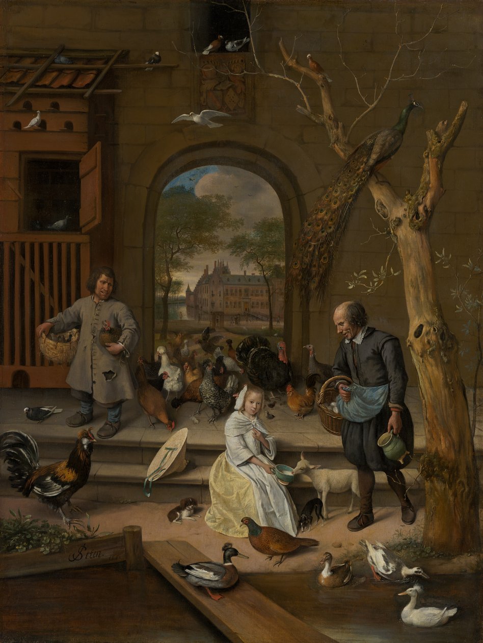 Retrato de Jacoba Maria van Wassenaer (1654-1683), conocida como El corral de aves de Jan Havickszoon Steen