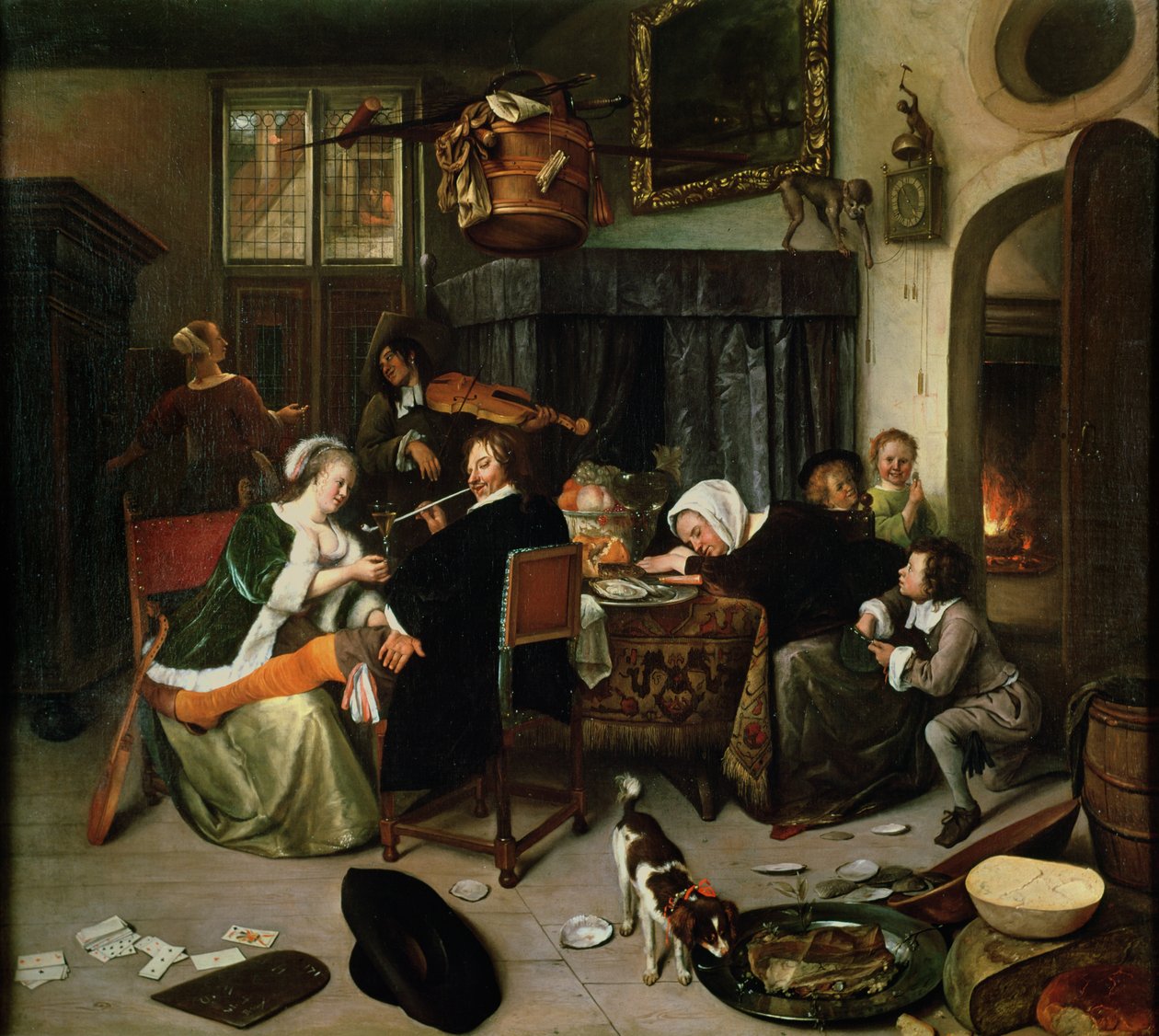 El hogar disoluto, 1668 de Jan Havickszoon Steen