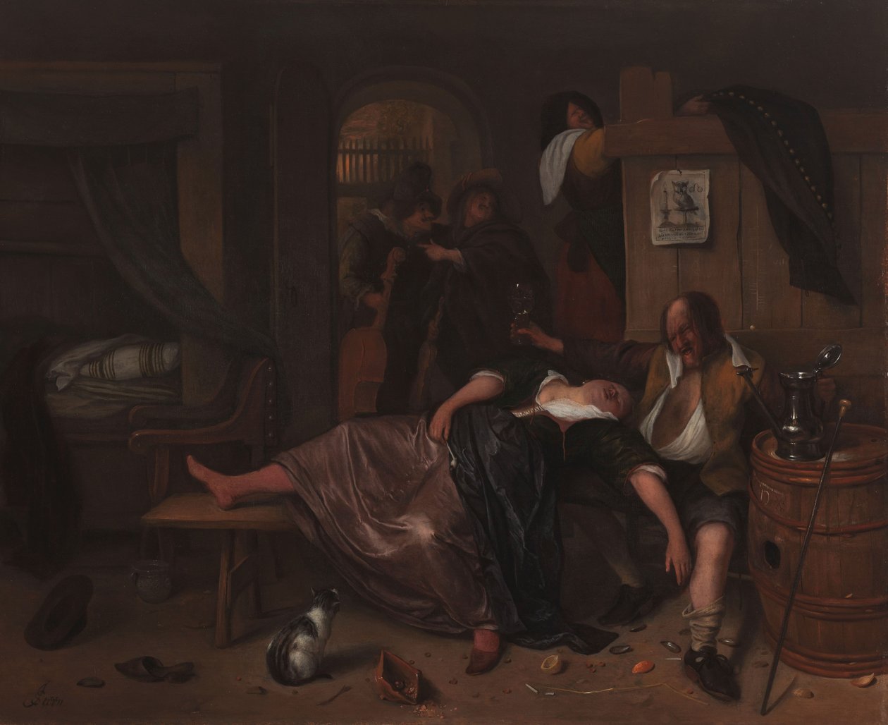 La pareja borracha, c.1655-65 de Jan Havickszoon Steen