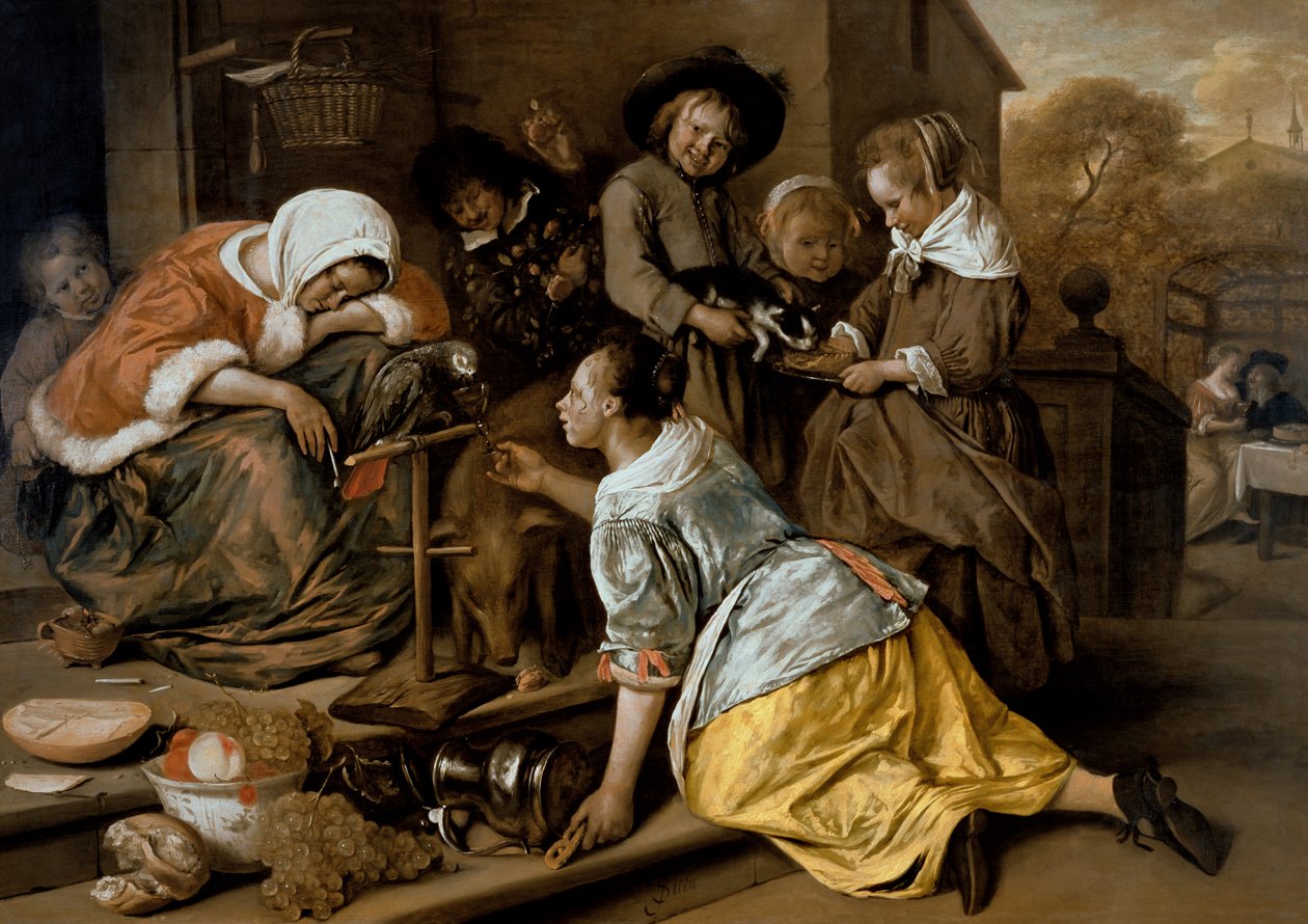 Los efectos de la intemperancia, c.1663-65 de Jan Havickszoon Steen