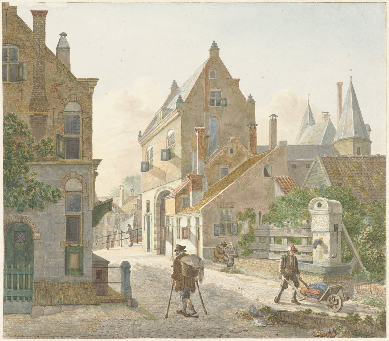 El Waardpoort y el Oude Gracht en Utrecht de Jan Hendrik Verheijen
