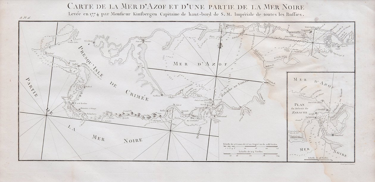 Mapa de Crimea y el Mar de Azov de Jan Hendrik van Kinsbergen
