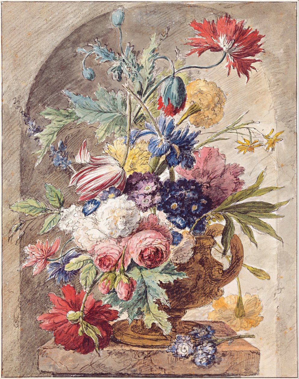 Naturaleza muerta con flores, ca 1734 de Jan Huysum van