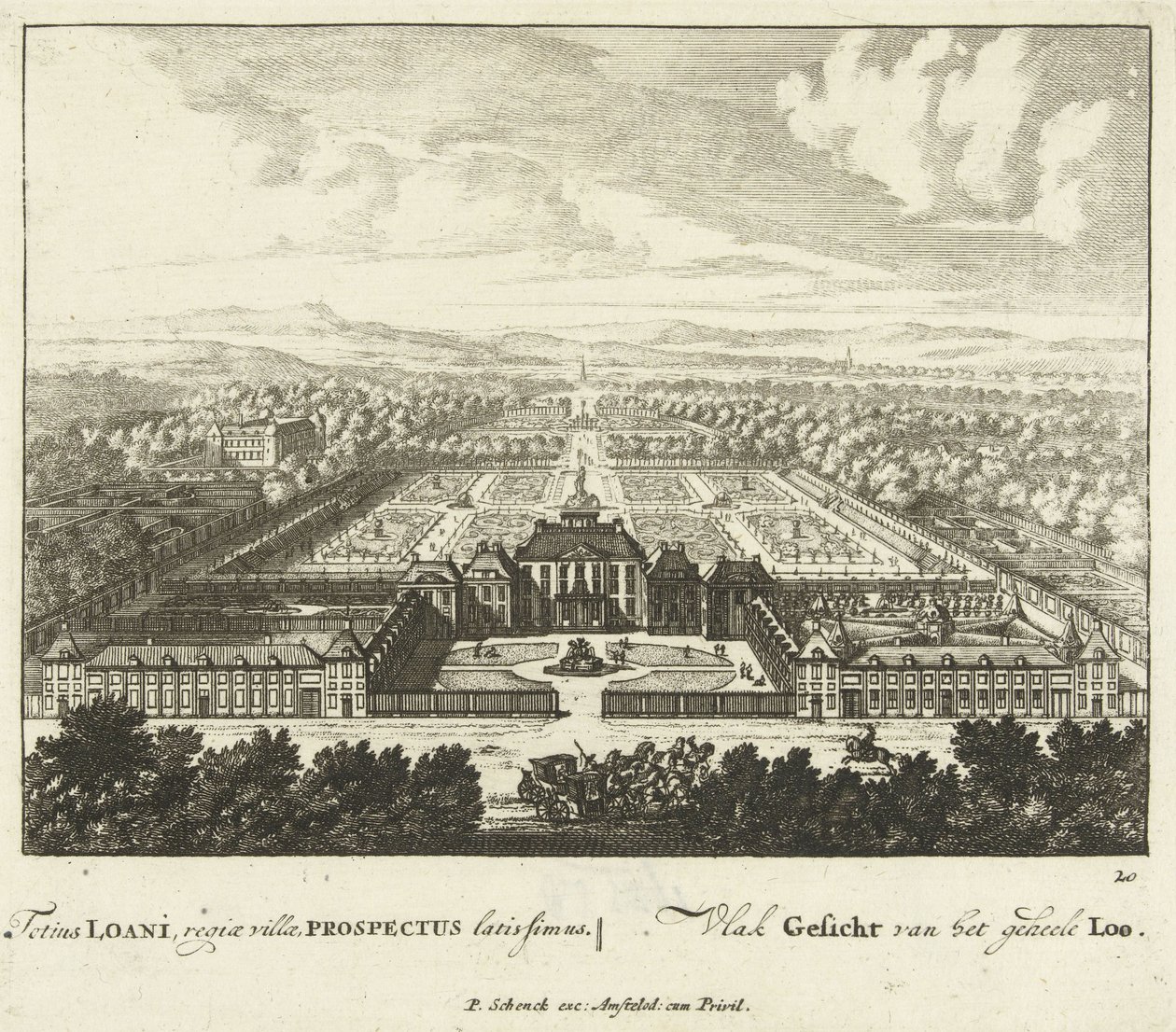 Vista del Palacio de Het Loo, 1694-97 de Jan I van Call