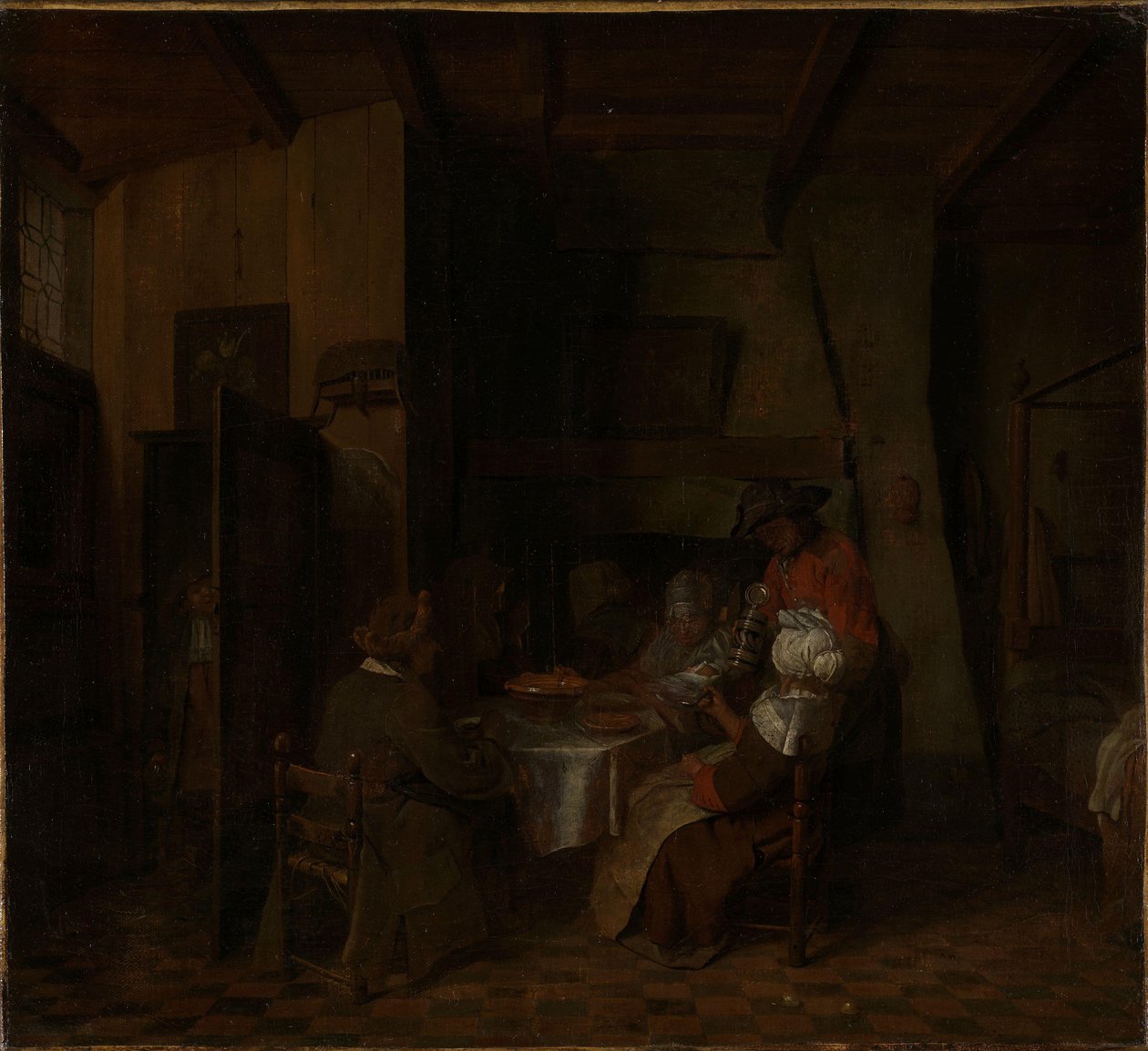 Una comida familiar en una cabaña campesina de Jan Josef Horemans the elder