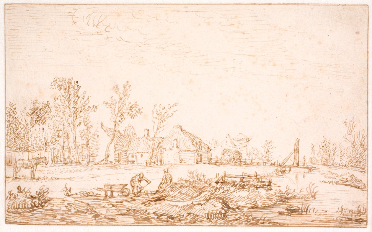 Un canal cerca de un pueblo de Jan Josefsz van Goyen