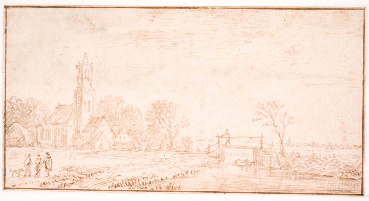 Iglesia del pueblo en Lisse de Jan Josefsz van Goyen