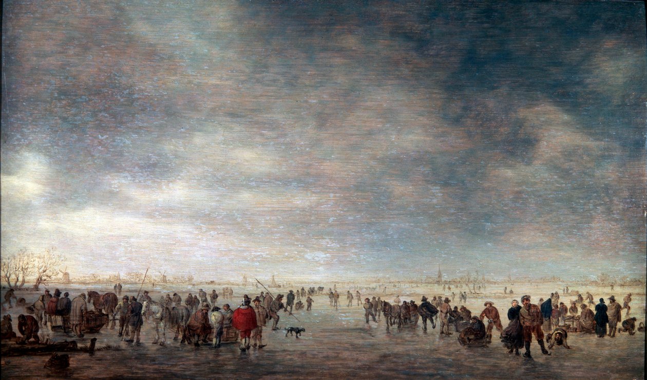 Patinadores sobre hielo, 1641 de Jan Josephsz van Goyen