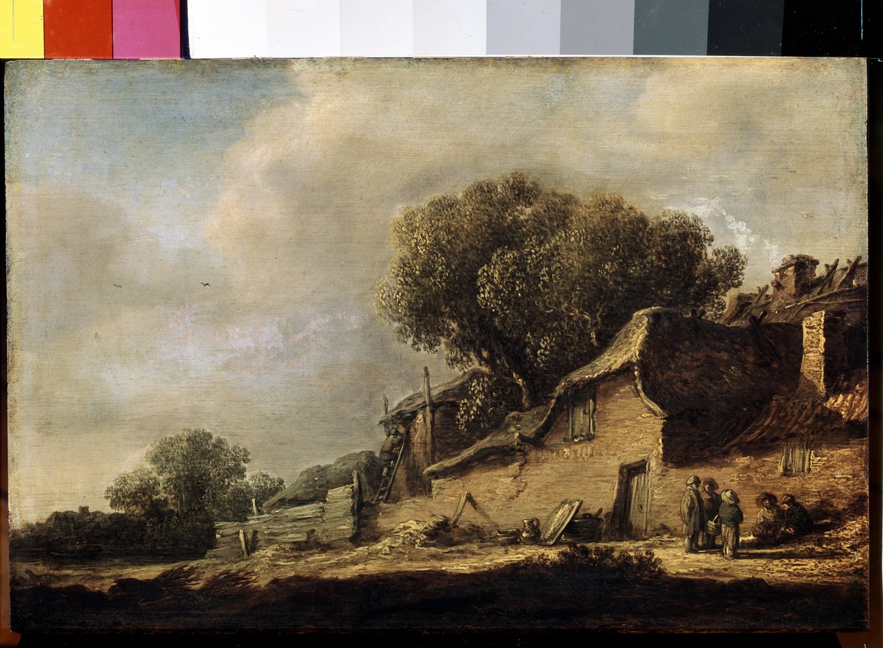 ""Paysage a la chaumiere et au chene"" (Paisaje con una casa de campo y un roble) Pintura de Jan Jozefsz van Goyen (1596-1656) 1634 Dim. 87x105 cm Museo del Hermitage, San Petersburgo de Jan Josephsz van Goyen