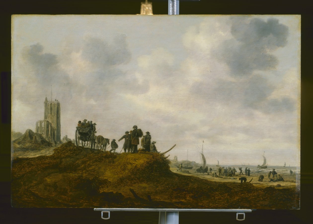 The Old Church At Egmond Aan Zee (óleo sobre madera) de Jan Josephsz van Goyen