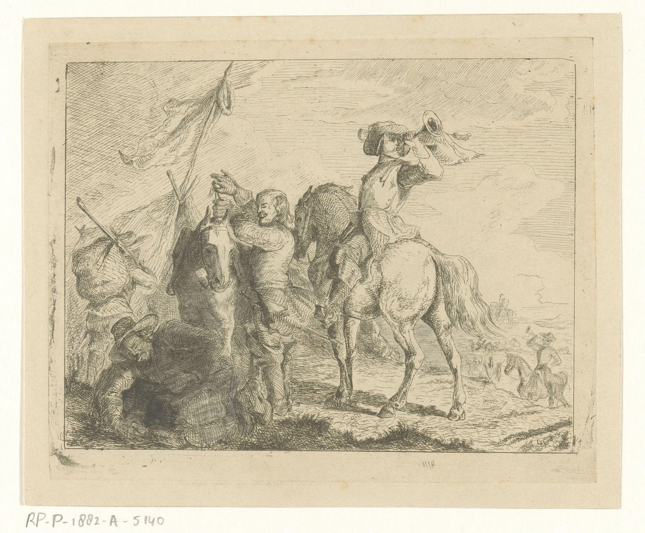 Paisaje con viajeros y jinetes de Jan Karel Jacob de Jonge
