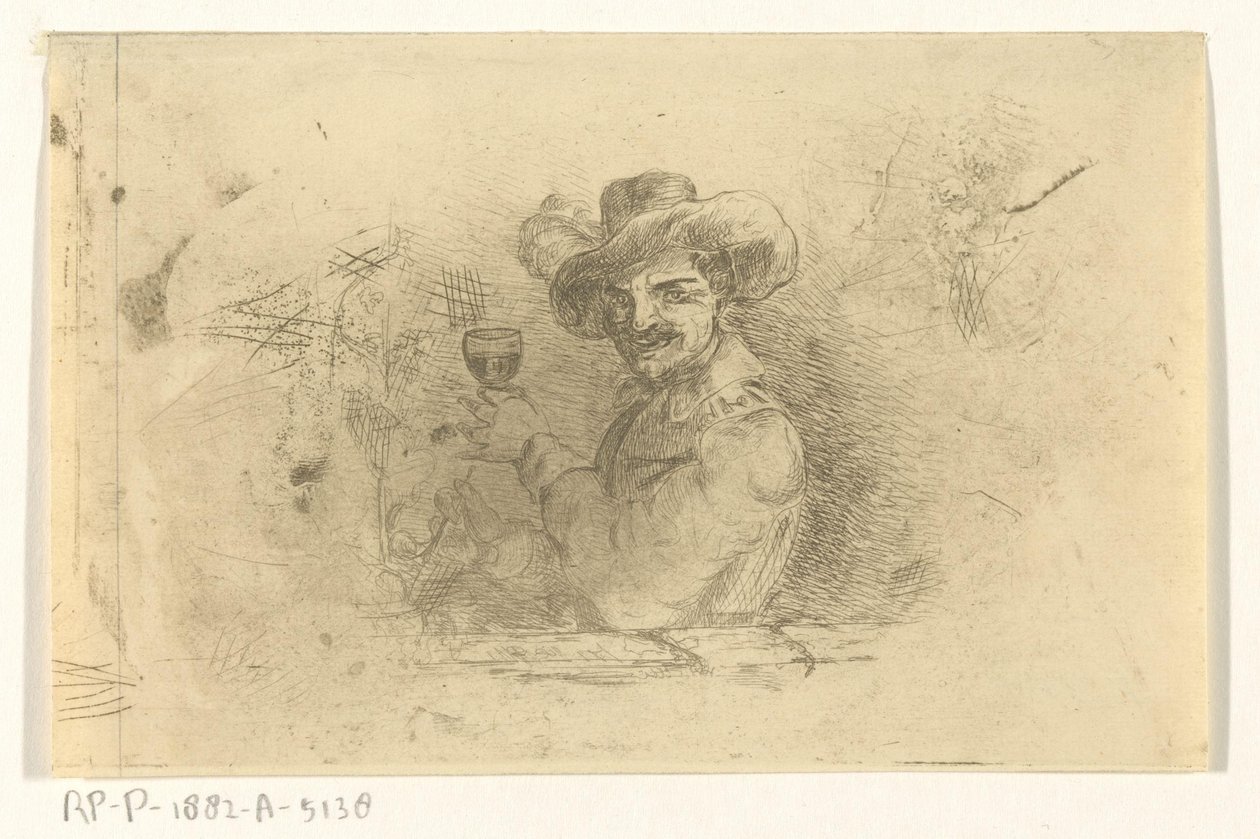Soldado con vidrio levantado de Jan Karel Jacob de Jonge