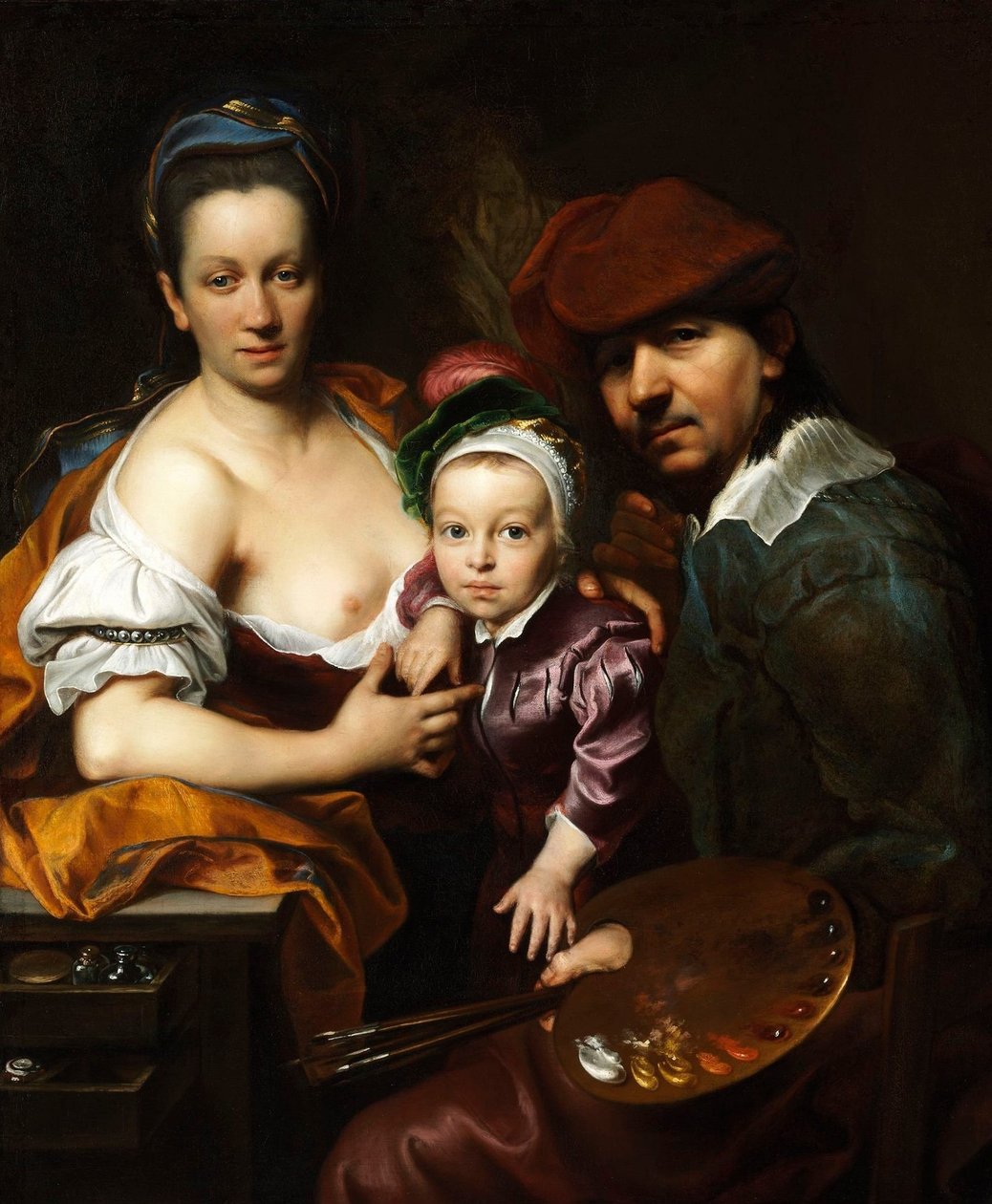 Retrato de la maestra y su familia de Jan Kupecký