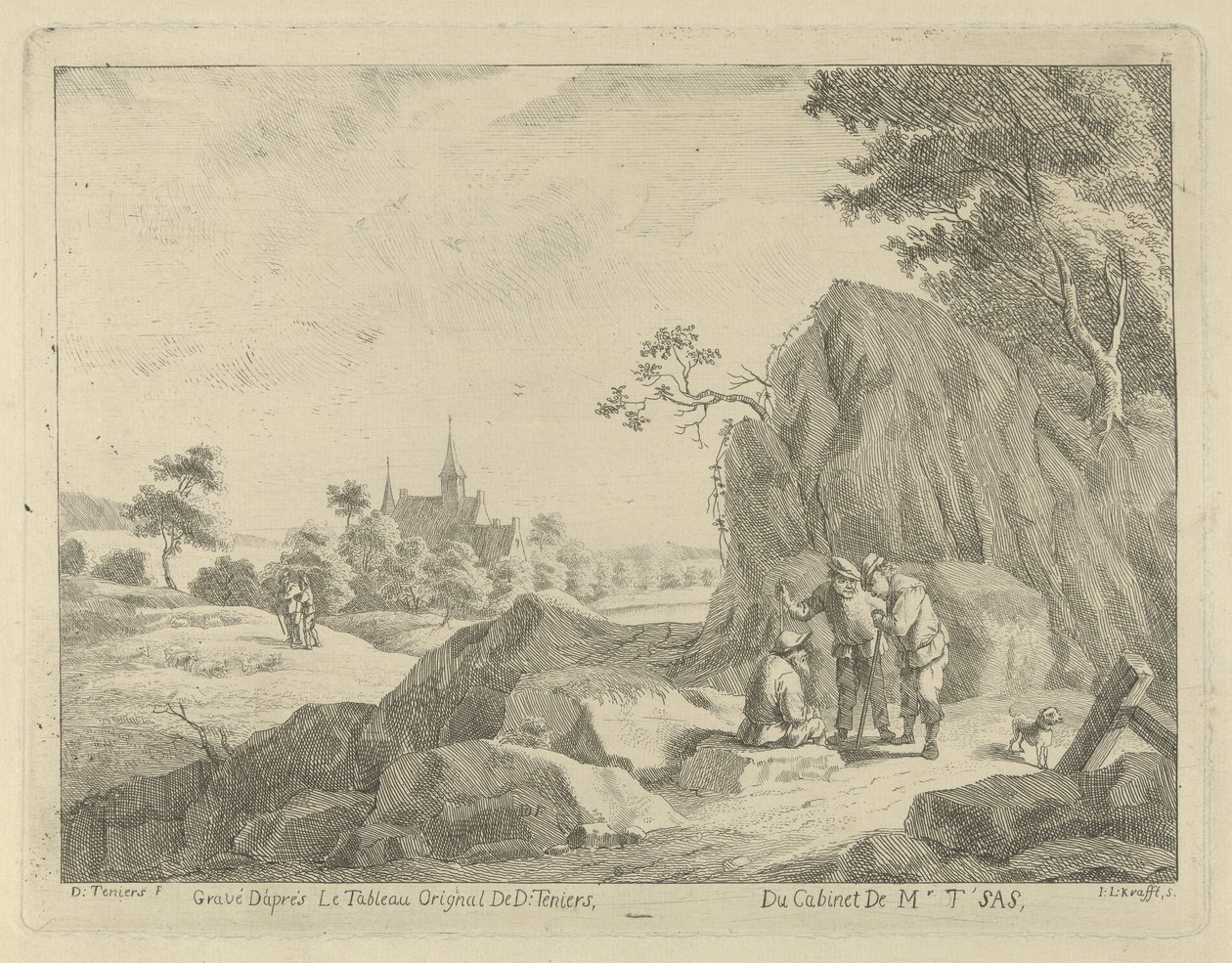 Paisaje con viajeros y pastores de Jan Lauwryn Krafft (I)
