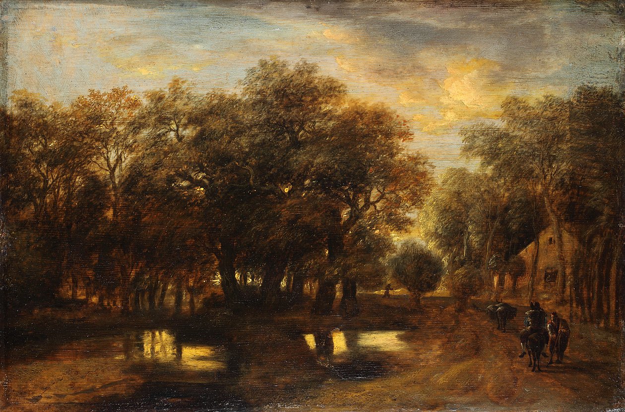 Paisaje al atardecer de Jan Lievens