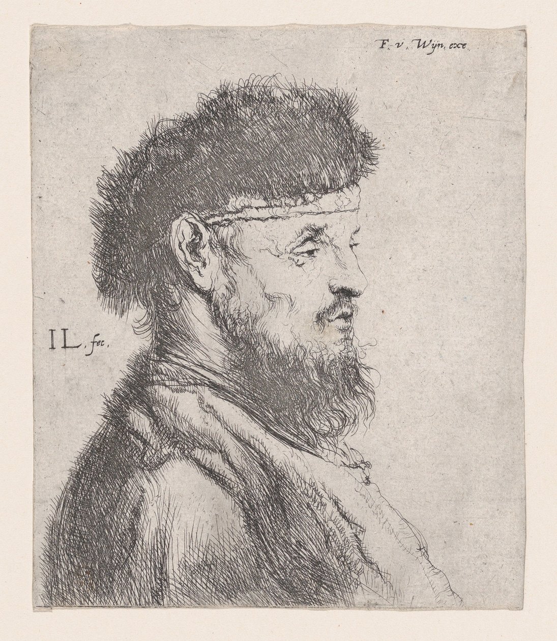 Busto de un hombre con gorro de piel, siglo XVII de Jan Lievens