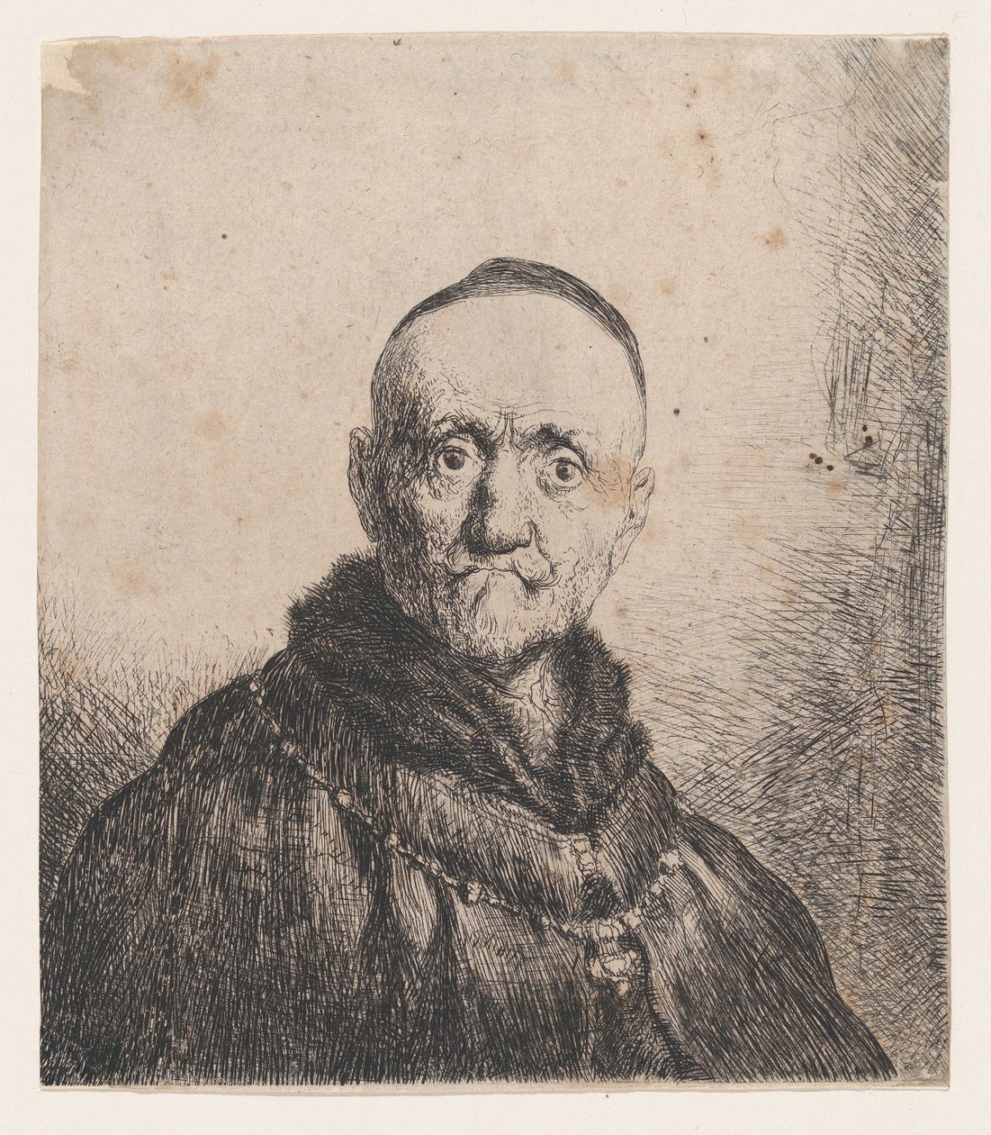 Busto de un anciano, frontal, siglo XVII de Jan Lievens