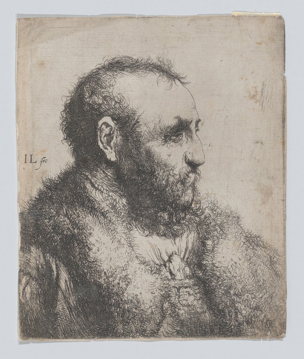 Busto de un anciano con cuello de piel de Jan Lievens