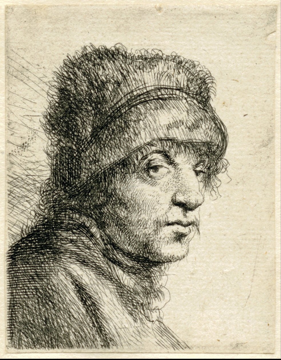 Cabeza de hombre con sombrero
Variae Effigies a Joanne Livio (título de la serie) de Jan Lievens