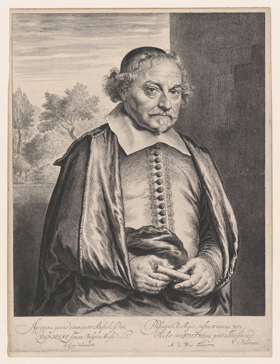 Joost van den Vondel, siglo XVII de Jan Lievens
