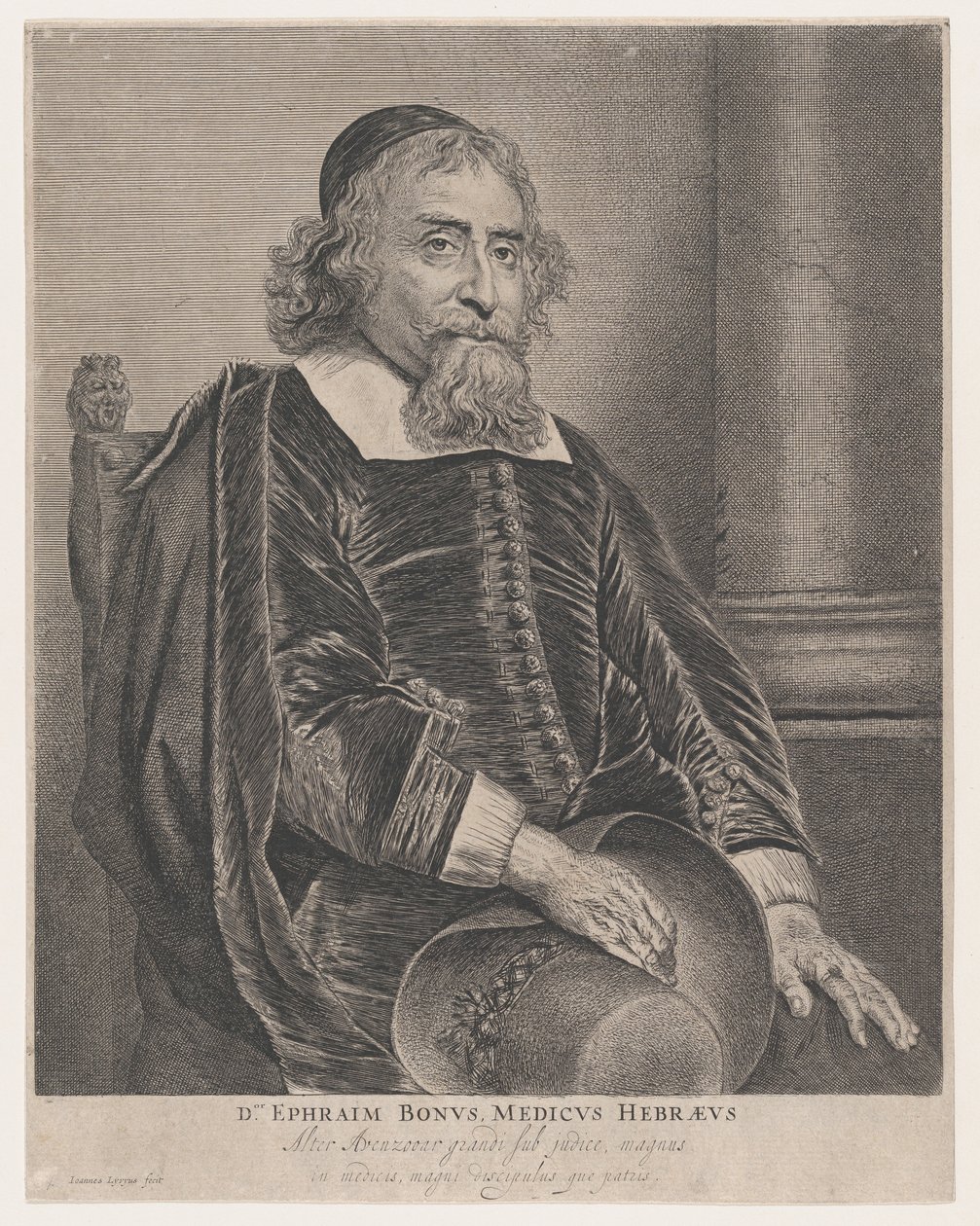 Retrato de Ephraim Bonus, médico, siglo XVII de Jan Lievens