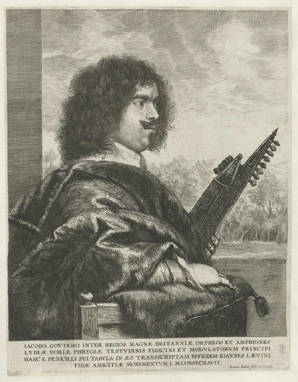 Retrato del compositor y laudista Jacques Gaultier, 1631-1635 de Jan Lievens